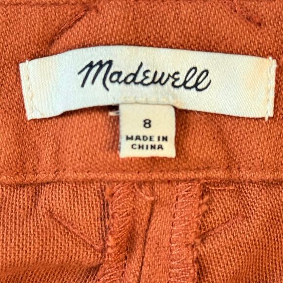 Madewell Curvy Drapey Moleskin Cargo Mini Skirt Rust Orange Women’s 8 - Picture 5 of 10
